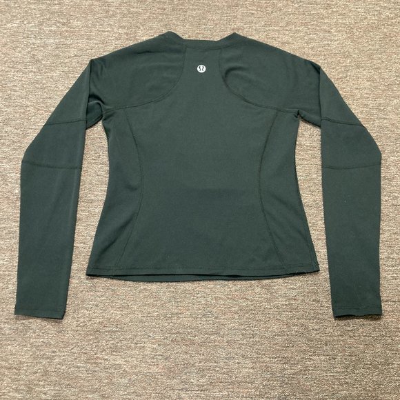 Lululemon Women's Size 8 Shirt Long Sleeve Nylon Blend Logo Black - Picture 2 of 7
